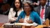 FILE - Linda Thomas-Greenfield, United States ambassador to the United Nations, speaks during a meeting of the U.N. Security Council, April 24, 2023, at U.N. headquarters. 