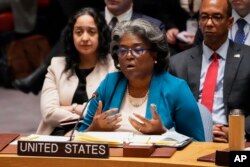 FILE - Linda Thomas-Greenfield, United States ambassador to the United Nations, speaks at United Nations headquarters, April 24, 2023.