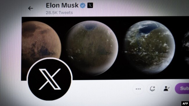 Twitter có logo hình chữ X - ảnh chụp tài khoản của ông chủ Elon Musk hôm 24/7/2023..