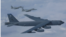지난 2018년 9월 동중국해에서 미 공군 B-52H 전략폭격기와 일본 항공자위대 F-15 전투기가 연합 비행훈련을 하고 있다. 사진 = 미 공군.