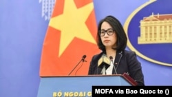 Phát ngôn Bộ Ngoại giao Việt Nam Phạm Thu Hằng (MOFA via Bao Quoc te)