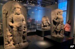 Cultural artefacts are handed back to Indonesia during a ceremony in Leiden, Netherlands, July 10, 2023.