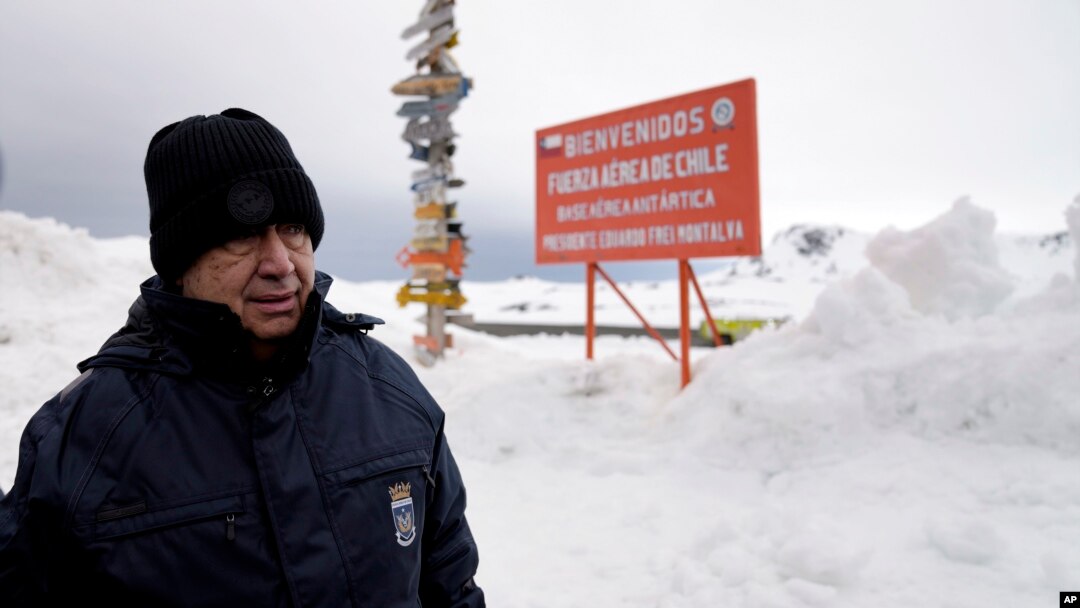 United Nations Secretary-General Antonio Guterres stands outside the Chilean Eduardo Frei Air Force Base in King George Island, Antarctica, Nov. 23, 2023. 