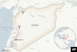 Mapa Sirije sa označenim najvećim gradovima.