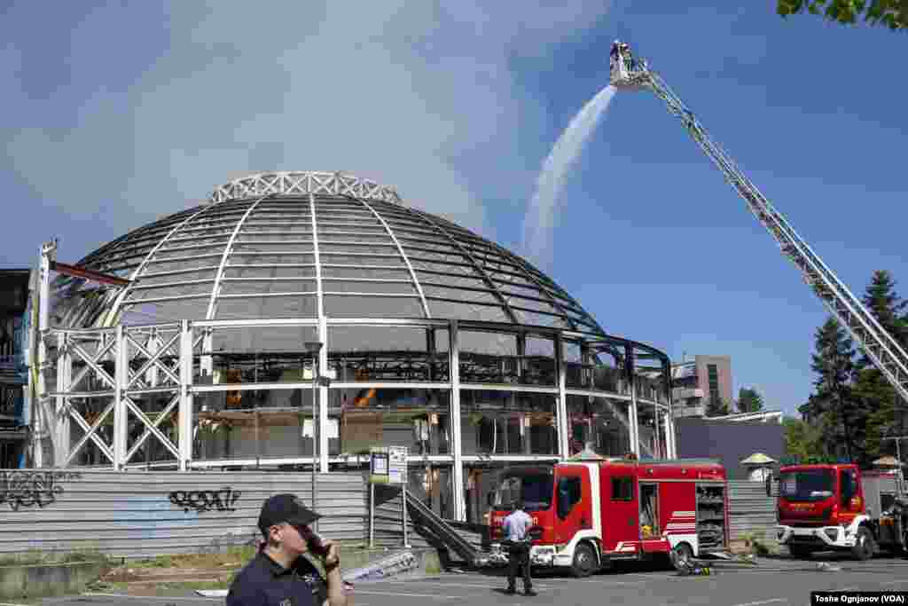 Universal hall in Skopje under fire / April 09, 2024, Skopje