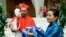 FILE - Cardinal Giorgio Marengo greets friends and family members after being elevated to the rank of cardinal at the Vatican, Aug. 27, 2022. Marengo is in charge of a small Catholic community in Mongolia, where Pope Francis will visit Aug. 31-Sept. 4.