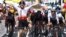 Cofidis' French rider Victor Lafay celebrates as he cycles to the finish line to win the second stage  — more than 209 kilometers (130 miles) —of the 110th edition of the Tour de France cycling race in northern Spain, July 2, 2023. 