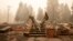FILE - This Sept. 13, 2020, file photo shows what remains of the Oregon Department of Forestry, North Cascade District Office, after it was destroyed by a wildfire, in Lyons, Oregon.