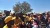 Nelson Chamisa greeting people at a rally in Esibomvu, uMzingwane District