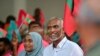 2023年9月29日，马尔代夫主要反对派总统候选人穆罕默德·穆伊祖在首都马累参加集会。