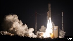 The European Ariane 5 rocket lifts off from the Guyanese Space Center in Kourou, French Guiana, July 5, 2023. 