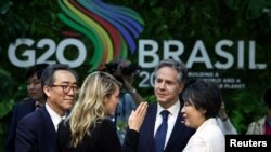 FILE — South Korean Foreign Minister Cho Tae-yul, Canadian Foreign Minister Melanie Joly, U.S. Secretary of State Antony Blinken and Japanese Foreign Minister Yoko Kamikawa attend the G20 Foreign Ministers' Meeting at Marina da Gloria, in Rio de Janeiro, Brazil February 21, 2024.