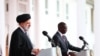 Iran's President Ebrahim Raisi attends a joint press conference with Kenya's President William Ruto at the State House in Nairobi, Kenya, July 12, 2023. Iran's Presidency/WANA (West Asia News Agency)/Handout via Reuters 