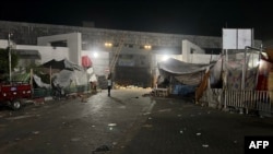 A view of the exterior of Al Shifa hospital in Gaza City on Nov. 10, 2023, amid ongoing battles between Israel and Hamas.