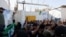 Protesters gather at the entrance to the Swedish embassy in Baghdad, Iraq, a day after a man tore up and burned a copy of the Quran outside a mosque in the Swedish capital Stockholm, Iraq, June 29, 2023.