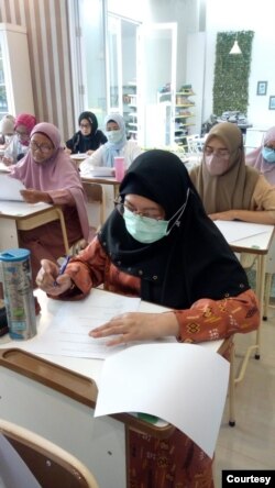 Fermiyanti di kelas mengaji secara tatap muka. (Foto: pribadi)