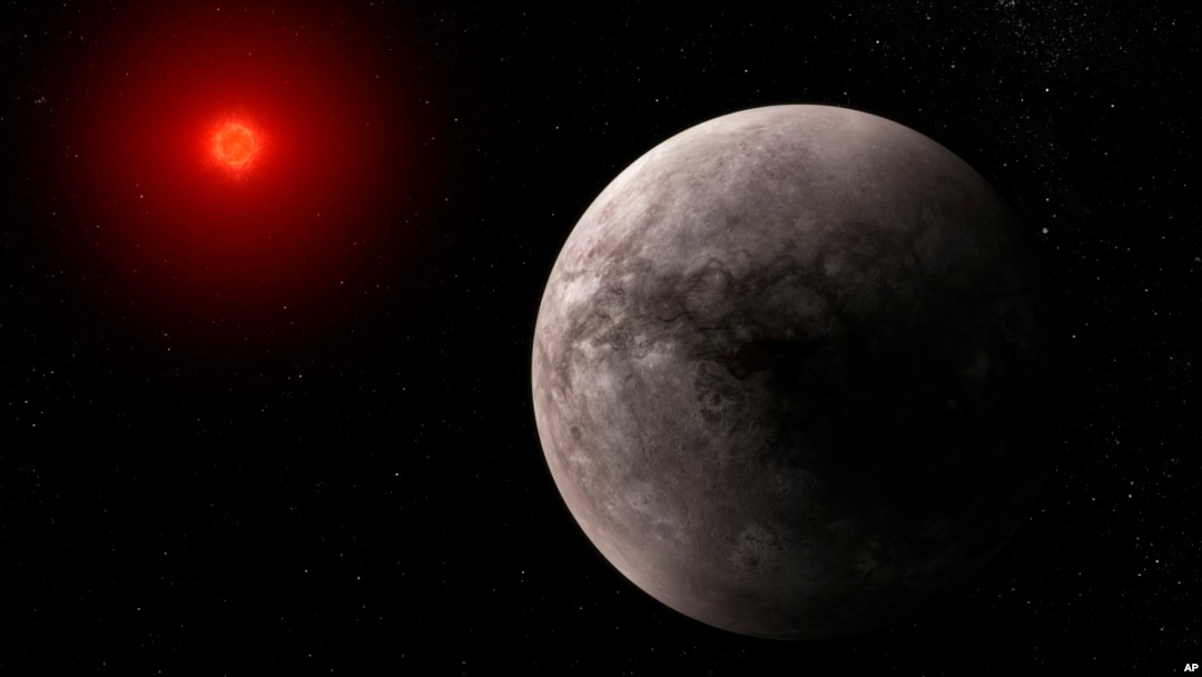 This illustration provided by the European Space Agency depicts what the exoplanet TRAPPIST-1 b could look like. 
