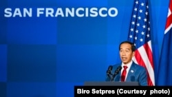 Presiden Joko Widodo saat berpidato di KTT APEC di San Francisco, AS, 16 November 2023. (Foto: Biro Setpres)