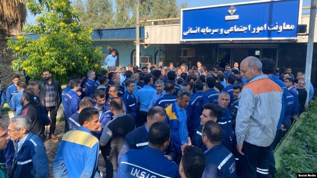 اعتراض کارگران فولاد در اهواز - دوشنبه ۲۳ بهمن