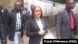 Elisabeth Valerio outside court in Harare