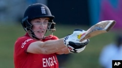 England's Harry Brook bats against Namibia during an ICC Men's T20 World Cup cricket match at Siv Vivian Richards Stadium in North Sound, Antigua and Barbuda, June 15, 2024. 