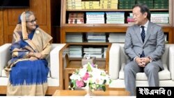 জাপান আন্তর্জাতিক সহযোগিতা সংস্থা জাইকার নির্বাহী সিনিয়র ভাইস প্রেসিডেন্ট ইয়ামাদা জুনিচি জাতীয় সংসদ ভবনে শেখ হাসিনার সঙ্গে সাক্ষাৎ করেন। বৃহস্পতিবার, ৬ জুলাই, ২০২৩। 