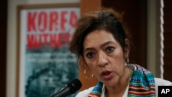 Elizabeth Salmon, U.N. special rapporteur for North Korea's human rights, speaks during a press conference in Seoul, South Korea, Sept. 12, 2023. 