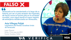 La legisladora Asia Villegas habla en un discurso sobre migración, el 19 de mayo de 2023.