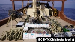 تسلیحات توقیف‌شده ارسالی از سوی جمهوری اسلامی ایران برای حوثی‌ها