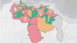 El estudio "Atlas del silencio" examina las condiciones informativas en Venezuela.Las zonas rojas son consideradas "desiertos de noticias".