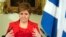 FILE - Nicola Sturgeon speaks during a press conference at Bute House in Edinburgh, Feb. 15 2023. Former Scottish first minister has been arrested by police investigating the finances of Scotland's pro-independence governing party.