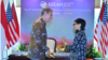 Menlu AS Antony Blinken dan Menlu RI Retno Marsudi dalam pertemuan di sela-sela Pertemuan Menlu ASEAN di Jakarta, Jumat (14/7). 