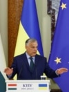 Ukrainian President Volodymyr Zelenskyy, right, welcomes Hungarian Prime Minister Viktor Orban in Kyiv, Ukraine, July 2, 2024. (Ukrainian Presidential Press Office via AP)