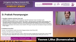 Anggota Tim Pemantauan dan penulis laporan, Thaufiek Zulbahary memaparkan hasil temuan Komnas Perempuan terkait praktik penampungan CPMI, Senin, 18 Desember 2023. (Foto: Tangkapan Layar/YouTube)