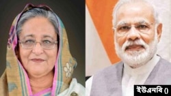 প্রধানমন্ত্রী শেখ হাসিনা ও প্রধানমন্ত্রী নরেন্দ্র মোদী।