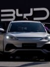 FILE - Visitors check out the China-made BYD ATTO 3 at the IAA motor show in Munich, Germany, Sept. 8, 2023. As early as May 14, 2024, the Biden administration reportedly will announce new tariffs on some Chinese products, including electric vehicles.