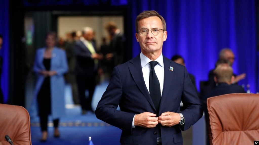 Thủ tướng Thụy Điển Ulf Kristersson dự hội nghị NATO ở Vilnius, Litva, 11/7/2023.