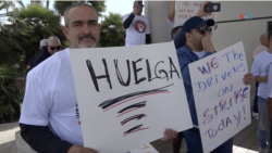 Conductores de Uber y Lyft protestan en Miami