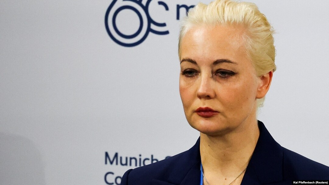 Julija Navalnaja na bezbednosnoj konferenciji u Minhenu, 16. februar 2024. (REUTERS/Kai Pfaffenbach)