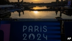 View of the Seine river where the triathlon competition has been cancelled, during the 2024 Paralympics, in Paris, France, Sept. 1, 2024.