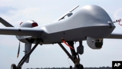 An MQ9 Predator drone is displayed at the Berlin Air Show ILA in Berlin, Germany, May 30, 2016. 