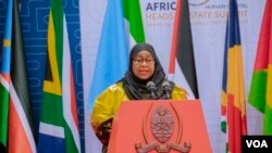 Rais wa Jamuhuri ya Muungano wa Tanzania, Samia Suluhu Hassan katika mkutano na wakuu wa nchi za Afrika, Julai 26 2023. 