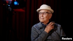 FILE: Television producer Norman Lear poses for a portrait in New York, Oct. 12, 2016.