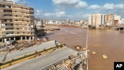 FILE - A general view of the Libyan city of Derna is seen Sept. 12, 2023, after Mediterranean Storm Daniel caused devastating floods.