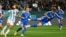Italy's forward #09 Valentina Giacinti (R) heads the ball during the Australia and New Zealand 2023 Women's World Cup Group G football match between Italy and Argentina at Eden Park in Auckland, July 24, 2023. 