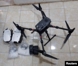 A picture released by the Jordanian Armed Forces website shows what it said is a drone carrying drugs from Syria that the Jordanian Army intercepted and downed on Jordan's side of the border, Jordan, July 24, 2023.
