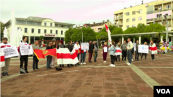 Protest Organizacije Belorusa u Crnoj Gori, održan u Podgorici 12. novembra (Foto: Jovan Radulović)