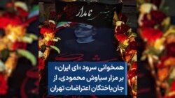 همخوانی سرود «ای ایران» بر مزار سیاوش محمودی، از جان‌باختگان اعتراضات تهران