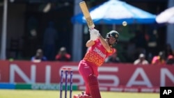 FILE: Zimbabwean batsman Sean Williams in action during their ICC Men's Cricket World Cup Qualifier match against the US at Harare Sports Club in Harare, Zimbabwe, Monday June, 26, 2023. (AP Photo/Tsvangirayi Mukwazhi)