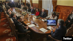 El presidente Guillermo Lasso se reunió con la embajadora Linda Thomas-Greenfield, representante de EEUU ante las Naciones Unidas, el miércoles, en Quito, Ecuador. [Foto: Twitter presidencia de Ecuador]